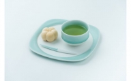 【伊万里焼】鍋島青磁菓子盆と煎茶碗、菓子切セット H991