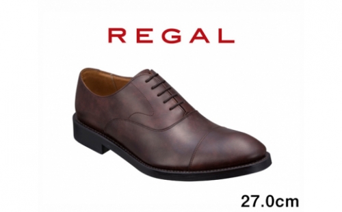 No.409 REGAL 01RR BGT　紳士靴　ストレートチップ　ダークブラウン　27.0cm ／ ファッション メンズ 靴 リーガル ビジネスシューズ 新潟県