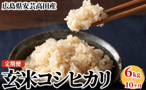 米 【10ヶ月お届け】令和5年産 安芸高田市産コシヒカリ『玄米』6kg お米 定期便 30084 - 広島県安芸高田市