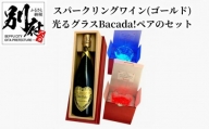 スパークリングワイン(ゴールド)DonDake～1本＆光るグラスBacada!ペアのセット