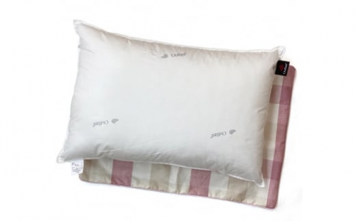 肌温度調整 アウトラストウオッシャブル枕(35×50cm)1個 枕カバー ピンク2枚(マドラス柄) [2296]