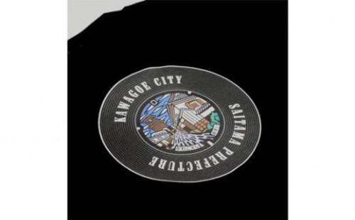 バックプリント 川越市 マンホールTシャツ（黒・Lサイズ） ／ ファッション 服 埼玉県
