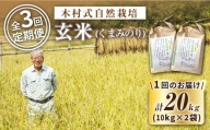 [ 令和5年産 新米 先行予約][3回定期便][木村式自然栽培] 玄米 くまみのり 約20kg [ハマソウファーム] 