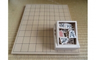 06D8001　将棋駒と将棋盤のセット(漆書スタンプ駒・6号折盤)