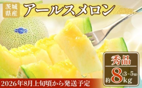 015 アールスメロン 秀品 約8kg 3～5玉 茨城県 JA水戸産 めろん 果物 フルーツ