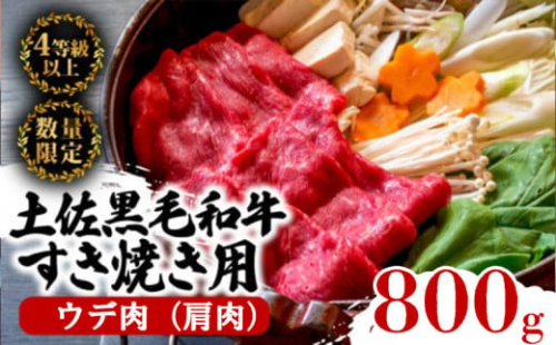 土佐 黒毛 和牛 すき焼き用 800g （ 400g × 2パック ） | 特撰 ウデ肉 肩肉 最上位等級 A4 A5 最高ランク 贅沢 すきやき スキヤキ用 鍋 焼肉用 小分け 冷凍 国産 牛肉 高知県 須崎 TM004