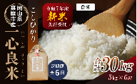 【令和7年産先行予約】＜全６回定期便＞ 真庭市産コシヒカリ 米ぬか 牡蠣栽培米 『 一心良米 』 白米 ５kg×６回（定期便） / お米 いっしんりょうまい 岡山県 真庭市 白米 コシヒカリ こしひかり 人気 ブランド米 新米 先行予約 定期便 令和7年産 2025年産