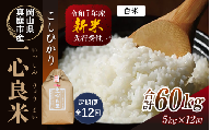 【令和7年産先行予約】＜全12回定期便＞ 真庭市産コシヒカリ 米ぬか 牡蠣栽培米 『 一心良米 』 白米 ５kg×12回（定期便） / お米 いっしんりょうまい 岡山県 真庭市 白米 米 コシヒカリ こしひかり 人気 ブランド米 新米 先行予約 定期便 令和7年産 2025年産