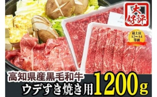 すき焼き 牛肉 1200g 土佐 黒毛 和牛 特撰 ウデ肉 須崎 【最上位等級】 TM011