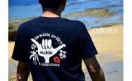 664TOKUNOSHIMA発ブランド OBORA　Tシャツ　【No Waido No Life（ハンドサイン）：Navy】