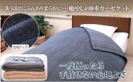 【G0199】【洗うたびにふっくら、やわらか】三河木綿　8重ガーゼケット　シングルサイズ：配送情報備考　ブルー