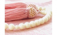 白サンゴ片手数珠 レディース 房正絹ピンク TP050