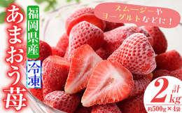 福岡生産あまおうをカチンカチンに凍らして冷凍苺にしました。しかも使い道色々で！西日本(九州)の代表的な苺!福岡（博多）名物！「あかい・まるい・おおきい・うまい」でお馴染みの「あまおう」11月〜4月頃ま