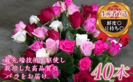 ＜生産者直送＞ バラの花束 (約40本) 薔薇 ばら バラ ミックス 花束 花 フラワーギフト 贈り物 ギフト 記念日 お祝い F20E-685