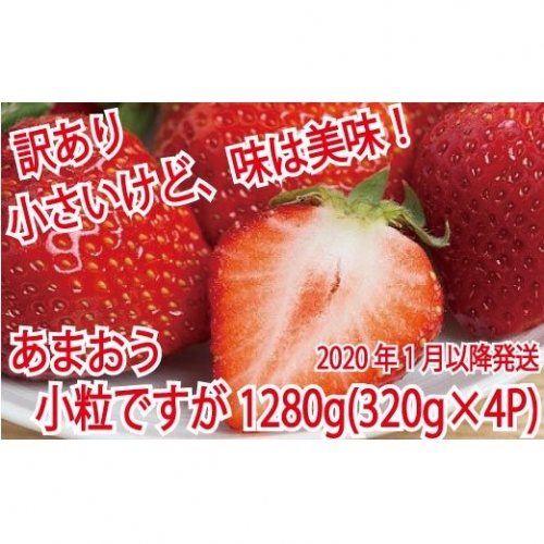 【訳あり.限定品】あまおう.小粒ですが約1280g(先行受付.2020年1月以降発送)
