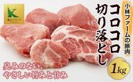 三重県 亀山市 豚肉 コロコロ切り落とし 1kg 小林ファームが愛情こめて育てた三元豚 F23N-126