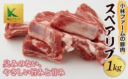 【ふるさと納税】三重県 亀山市 豚肉 スペアリブ 1kg 小林ファームが愛情こめて育てた三元豚 F23N-127