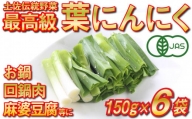 高知県産 冷凍オーガニック葉ニンニク150g×6袋(無農薬・有機JAS認証品)　EA093
