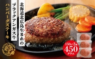 北海道北広島産 ブラックアンガス牛 ハンバーグステーキ 450g（150g×3個）牛肉