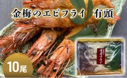 【ふるさと納税】お魚専門店 金梅のエビフライ 有頭 10尾 (約800〜900g×1パック)