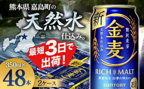 FKK19-779  サントリー 金麦 350ml×2ケース(48本)　熊本県 嘉島町 ビール