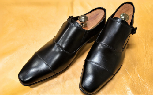 【LV432 ブラック】27.0cm トレンドを意識したビジネスシューズ シングルモンク