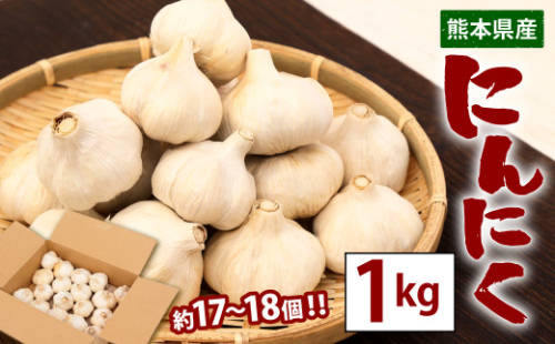 【2021年7月上旬より順次発送】にんにく1kg 約17個~18個 ニンニク 八代市 熊本 342490 - 熊本県八代市