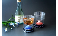 A25-283 有田焼とガラスのコラボ Fortune glass小２個セット（赤富士・青富士）東洋セラミックス