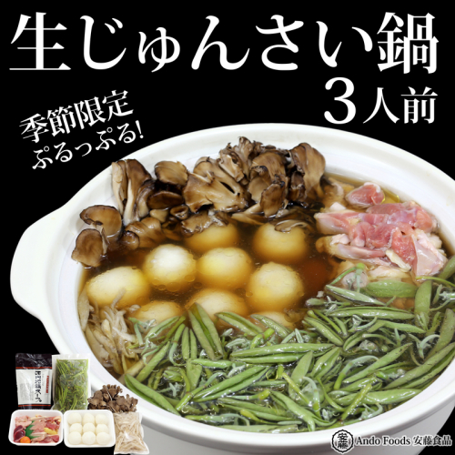 生じゅんさい鍋 3人前《冷蔵》（2026年5月上旬頃～7月下旬までに発送予定） 347237 - 秋田県三種町