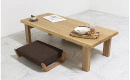 【ふるさと納税】リビングテーブル 自然木無垢ＴＭ 1300_4Leg