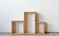 北海道育ちの木材を使った宮大工特製 「キューブBOX」3種セット　H015