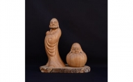 [(有)木下彫刻工芸]達磨(大)彫刻置物2個セット【1142803】