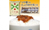 山形県の人気ブランド米「つや姫5kg」と「しょうゆの実3袋」セット F2Y-3782