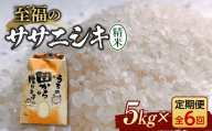 定期便 【先行予約】令和6年産 至福のササニシキ（精米）5kg×6回 米 お米 おこめ 山形県 新庄市 F3S-2153