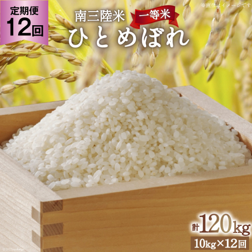 お米 定期便 12回 気仙沼産 南三陸米ひとめぼれ 精米 10kg 総計120kg [気仙沼市物産振興協会 宮城県 気仙沼市 20563291] 米 精米 ひとめぼれ ブランド米 お米 ごはん 宮城 357502 - 宮城県気仙沼市