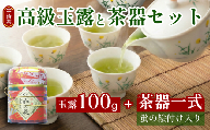 高級 宇治玉露 ＆ 茶器 セット (仁和の花100g) 缶入り 海峰窯 絵付け 茶器 急須 湯冷まし 茶碗 小川武治茶舗 コラボ商品 茶碗 セット 茶葉 お茶 日本茶 国産  京都 京都府 井手 井手町 【091】