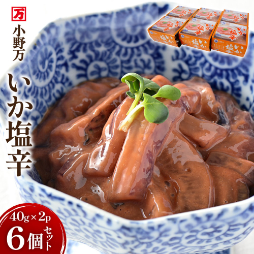 いか塩辛 40g×2P 6個セット [小野万 宮城県 気仙沼市 20565719] 魚 魚介類 いか イカ 塩辛 イカ塩辛 小分け 食べきりサイズ 酒の肴 おつまみ ご飯のお供 冷蔵 358721 - 宮城県気仙沼市