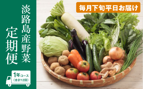 淡路島産野菜定期便1年セット【毎月下旬平日お届け】　野菜セット 358984 - 兵庫県淡路市