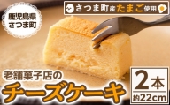 s124 《毎月数量限定》老舗菓子店のチーズケーキ(約22cm×2本) 【菓子処 松屋】
