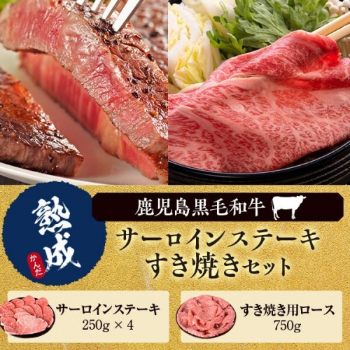 O-001 鹿児島黒毛和牛サーロインステーキ・すき焼きAセット