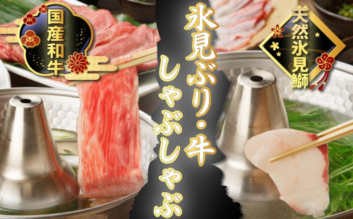 氷見産天然ぶり・氷見牛で氷見しゃぶしゃぶセット 364532 - 富山県氷見市