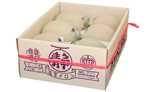 クラウンメロン（白等級）６玉詰 果物類 フルーツ くだもの 静岡県産 6玉 マスクメロン  36599 - 静岡県森町