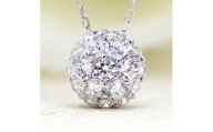95-9-1 ネックレス PT900 プラチナ ダイヤモンド 計 1.0ct 天然ダイヤ パヴェ ドーム型 ペンダント 【 f025-pt 】