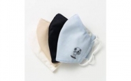 010-032④　洗える速乾マスク（なまりんイラスト入り）サイズ：S、色：ホワイト、ベージュ、ブルー　1枚づつ 合計3枚入り
