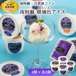 商品情報：南阿蘇・自然派ソフト 南阿蘇 瑠璃色(るりいろ)アイス 4種×各3個 名称：アイスミルク 内容量：ミルク＆ブルーベリー×３個 苺＆ブルーベリー×３個 ヨーグルト＆ブルーベリー×３個 ダブルブ