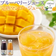AS-338　【数量限定】ブルーベリー＆マンゴー果汁ジュース 1080g（180g×各3本）セット (S-13)