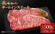 【訳あり】長崎和牛 サーロイン ステーキ 約500g（2枚） 【大西海ファーム食肉加工センター】 [CEK178]