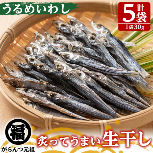 鹿児島県阿久根市産生干し「うるめいわし」(計5袋・1袋30g)国産 魚介 干物 ひもの イワシ 鰯 がらんつ干物【マルフク川畑水産】akn029-05 372354 - 鹿児島県阿久根市