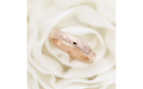 50-9-3 指輪桜K18PG ピンクゴールドダイヤモンド0.03ct 彫刻レディースリング【277-k18p】※14.5号　ALPAZ053-14_5