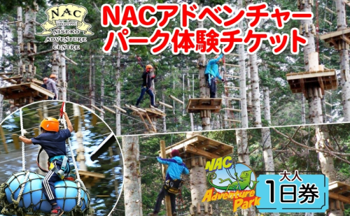 北海道 NAC アドベンチャー パーク 大人 1日券 1枚 アウトドア アクティビティ アトラクション 冒険 ジップライン 体験チケット バンジージャンプ 子供 大人 夏季 冬季 観光 ひらふ ニセコ 野外 アドベンチャーセンター  37266 - 北海道倶知安町